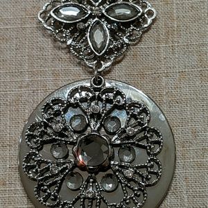 WHBM silver disc necklace